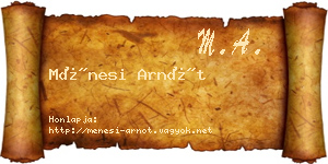 Ménesi Arnót névjegykártya
